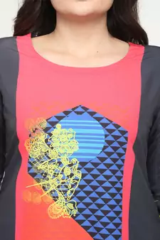 Crepe Multi Straight digital Kurta