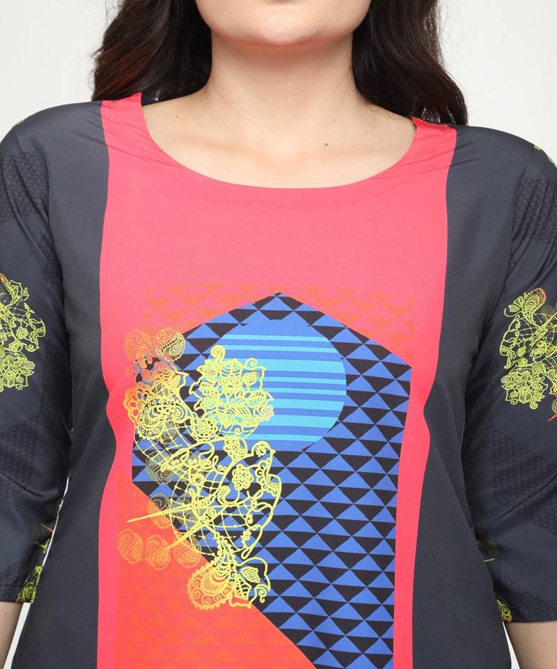 Crepe Multi Straight digital Kurta