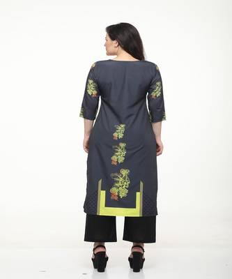 Crepe Multi Straight digital Kurta 5