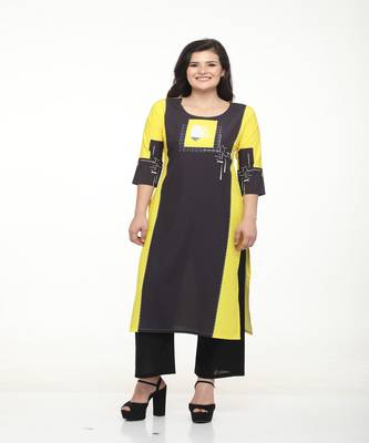 Crepe Multi Straight digital Kurta 1
