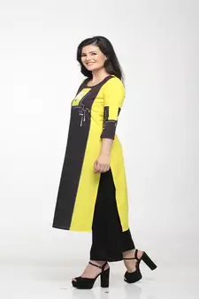 Crepe Multi Straight digital Kurta