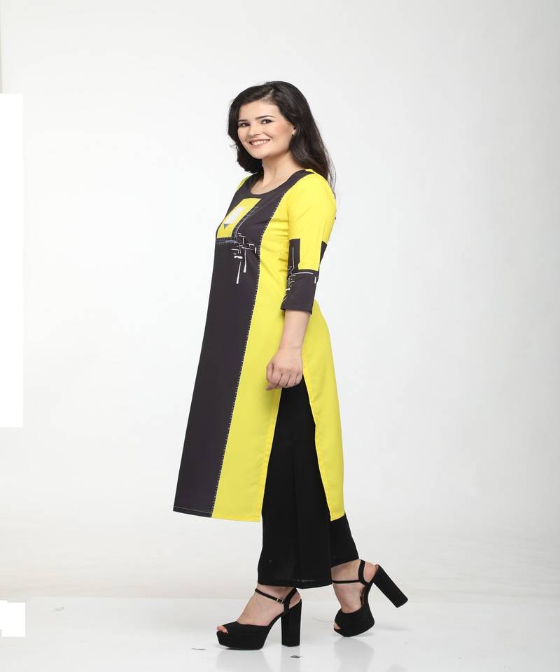 Crepe Multi Straight digital Kurta