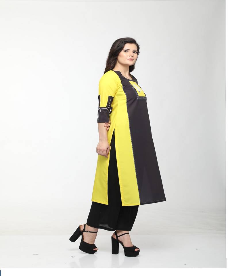 Crepe Multi Straight digital Kurta