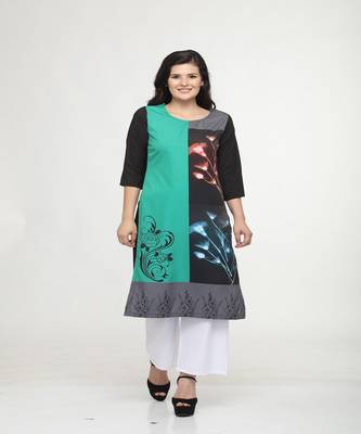 Crepe Multi Straight digital Kurta 1