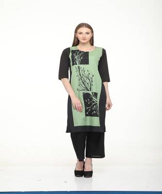 Crepe Multi Straight digital Kurta 1