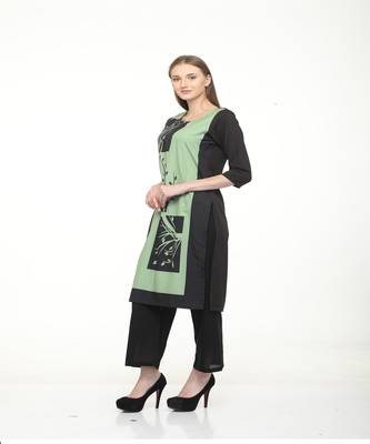 Crepe Multi Straight digital Kurta 2