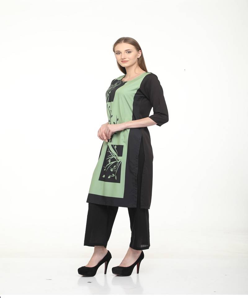 Crepe Multi Straight digital Kurta