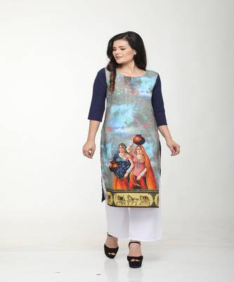 Crepe Multi Straight digital Kurta 1