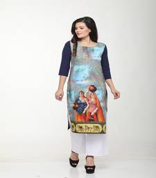 Crepe Multi Straight digital Kurta