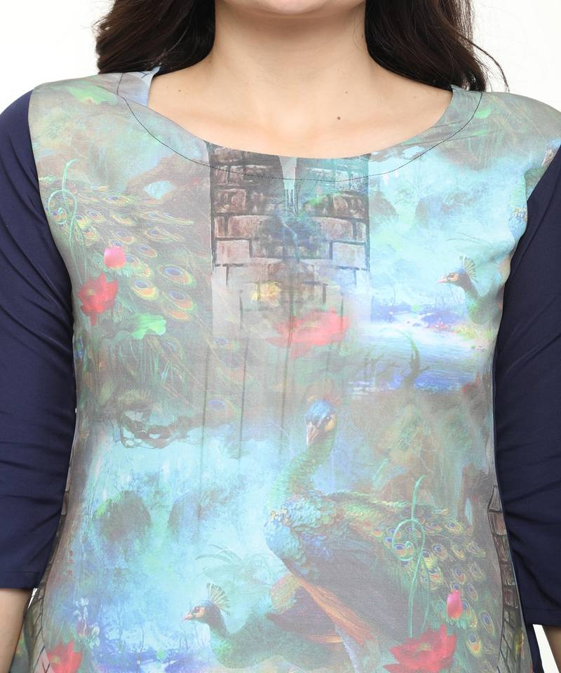 Crepe Multi Straight digital Kurta