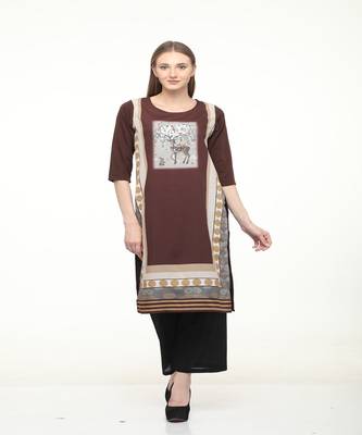 Crepe Multi Straight digital Kurta 1