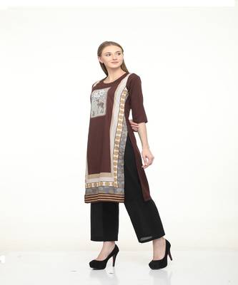 Crepe Multi Straight digital Kurta 2