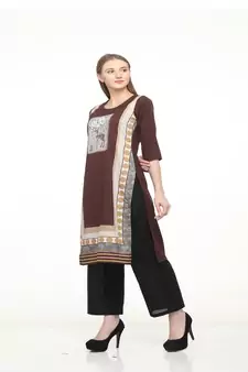 Crepe Multi Straight digital Kurta