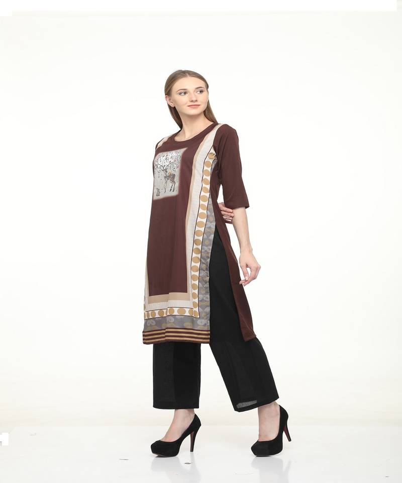 Crepe Multi Straight digital Kurta