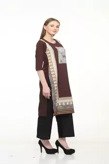 Crepe Multi Straight digital Kurta