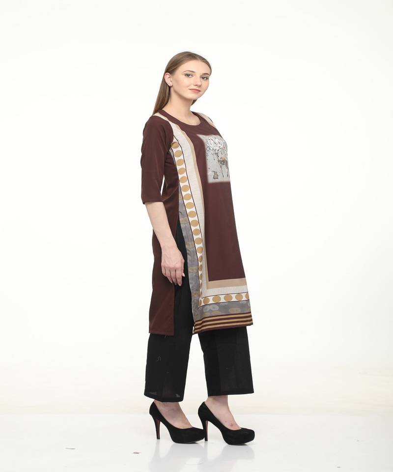 Crepe Multi Straight digital Kurta