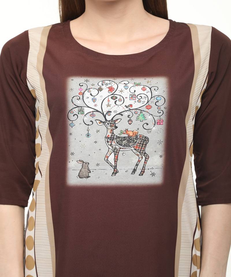 Crepe Multi Straight digital Kurta