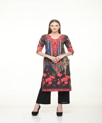 Crepe Multi Straight digital Kurta 1