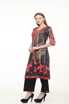 Crepe Multi Straight digital Kurta