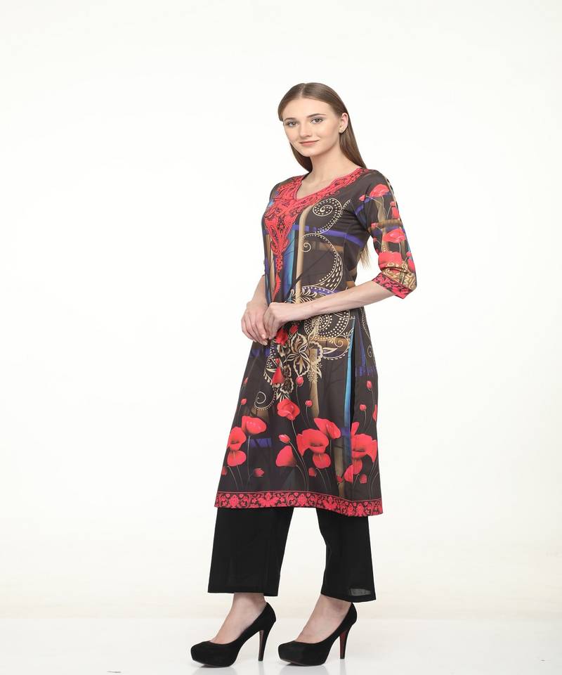 Crepe Multi Straight digital Kurta