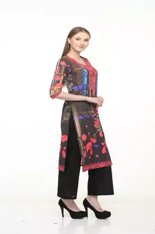 Crepe Multi Straight digital Kurta