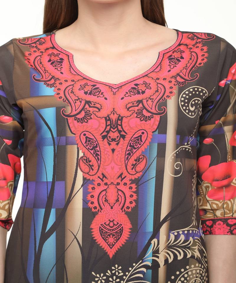 Crepe Multi Straight digital Kurta