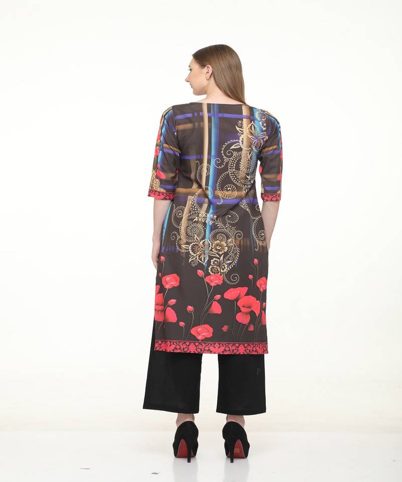 Crepe Multi Straight digital Kurta