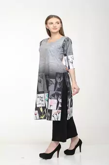 Crepe Multi Straight digital Kurta