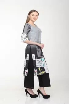 Crepe Multi Straight digital Kurta