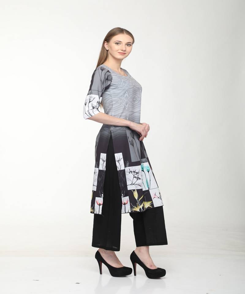 Crepe Multi Straight digital Kurta