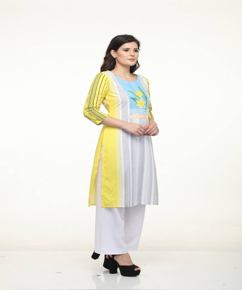 Crepe Straight Multi Kurta