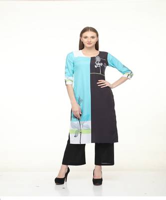 Crepe Multi Straight digital Kurta 1