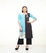 Crepe Multi Straight digital Kurta