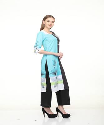 Crepe Multi Straight digital Kurta 3