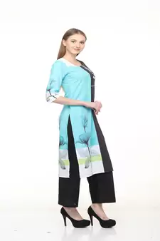 Crepe Multi Straight digital Kurta