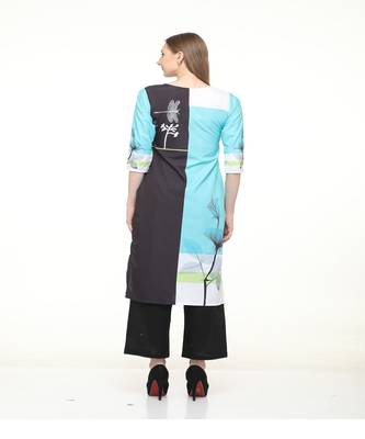 Crepe Multi Straight digital Kurta 5