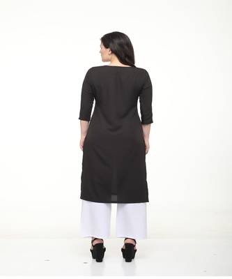 Crepe Grey Straight digital Kurta 5