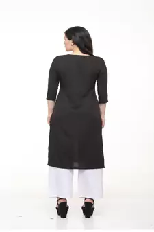 Crepe Grey Straight digital Kurta