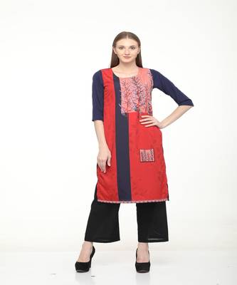 Crepe Multi Straight digital Kurta 1
