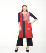 Crepe Multi Straight digital Kurta