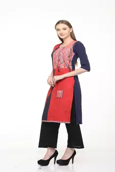 Crepe Multi Straight digital Kurta