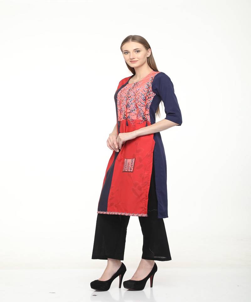 Crepe Multi Straight digital Kurta