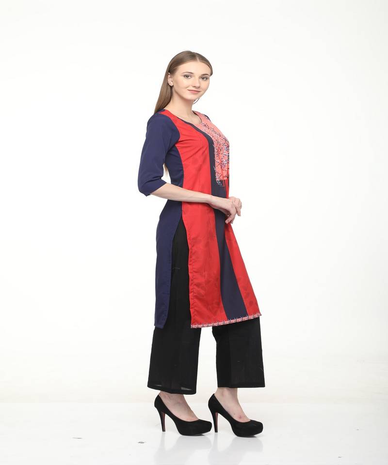 Crepe Multi Straight digital Kurta