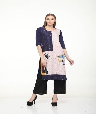 Crepe Straight Multi Kurta 1
