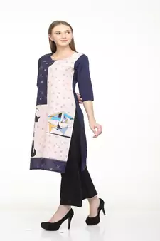 Crepe Straight Multi Kurta