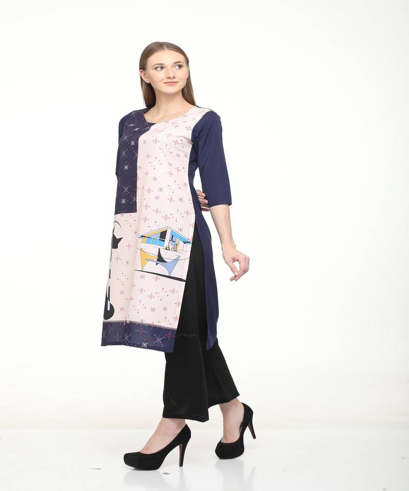 Crepe Straight Multi Kurta