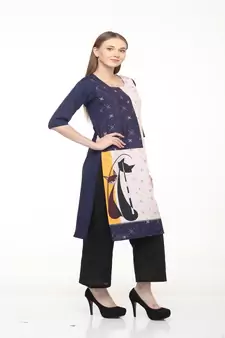 Crepe Straight Multi Kurta