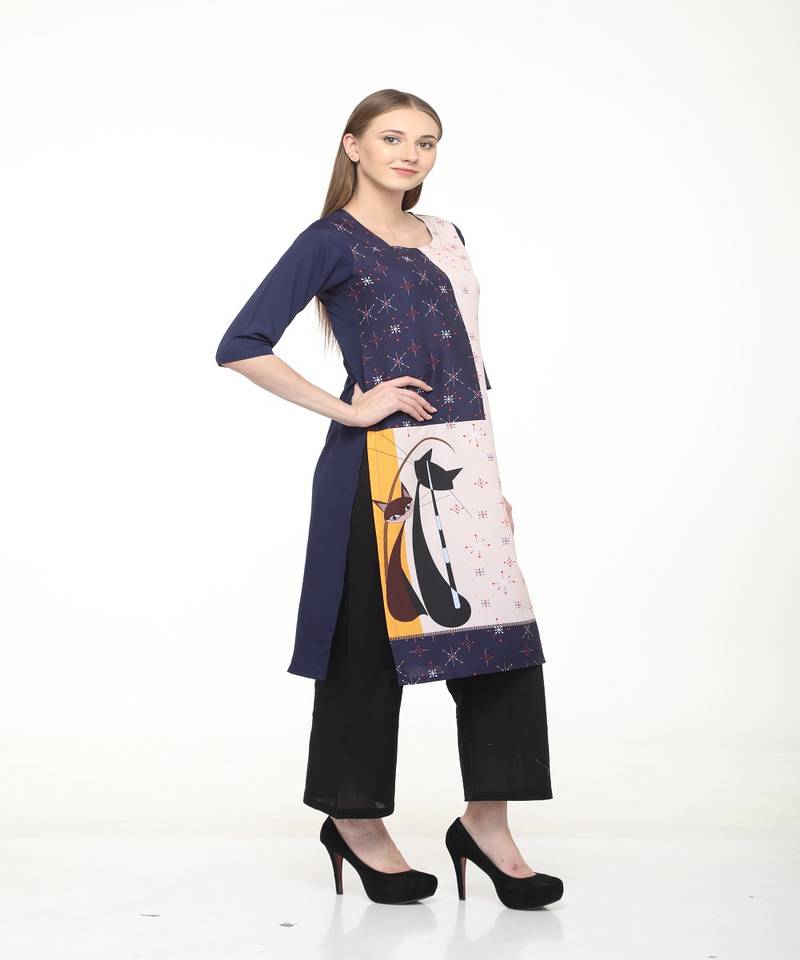 Crepe Straight Multi Kurta