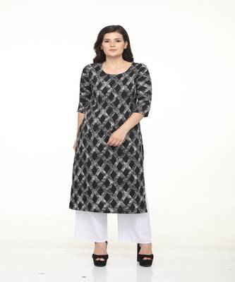 Crepe Straight Black Kurta 1