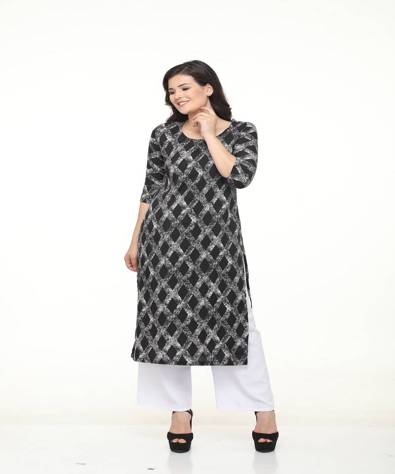 Crepe Straight Black Kurta